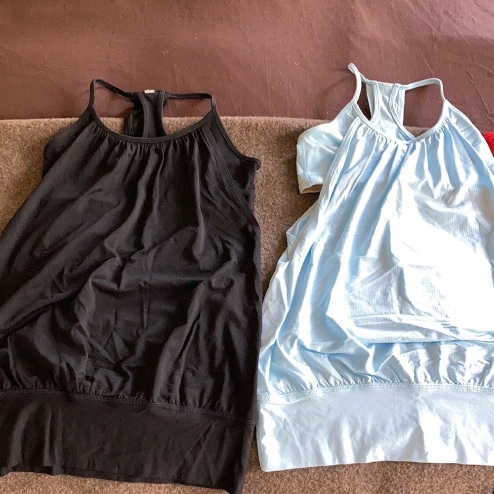 Two Lululemon No Limits Tanks size 6